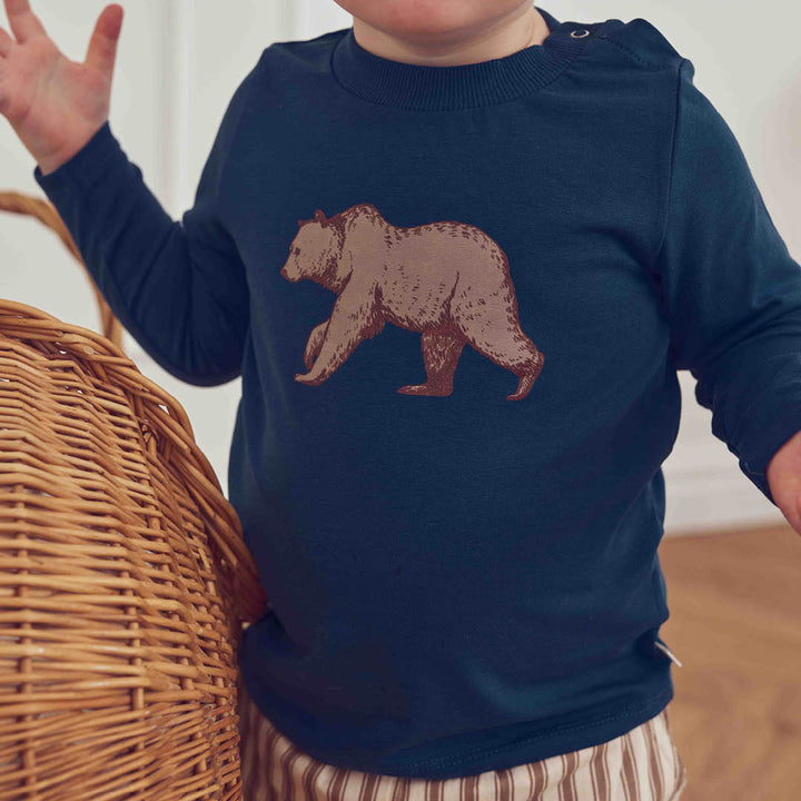 müsli COZY ME bluse med bjørne motiv Langærmet bluse Navy 019403101