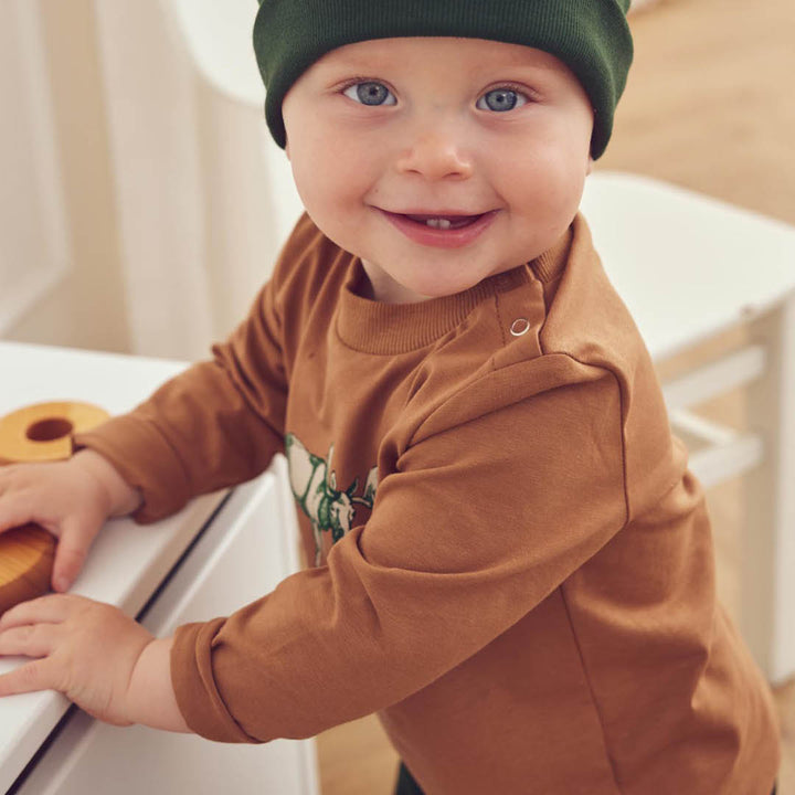 müsli COZY ME bluse med moose motiv Langærmet bluse Cashew 018103003