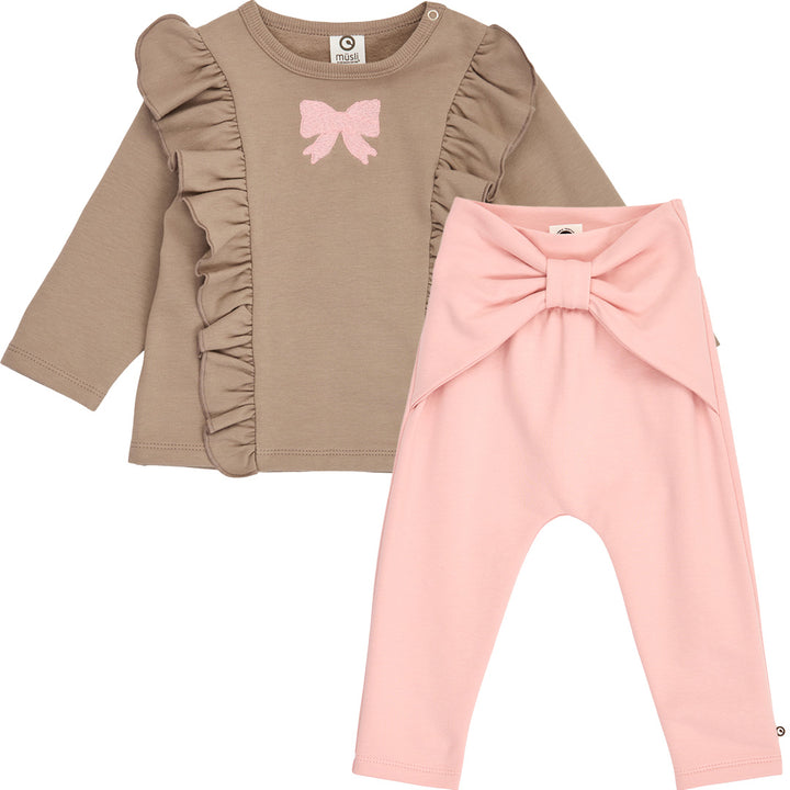 müsli COZY ME  body & bukse sæt Langærmet bluse Walnut 017080802