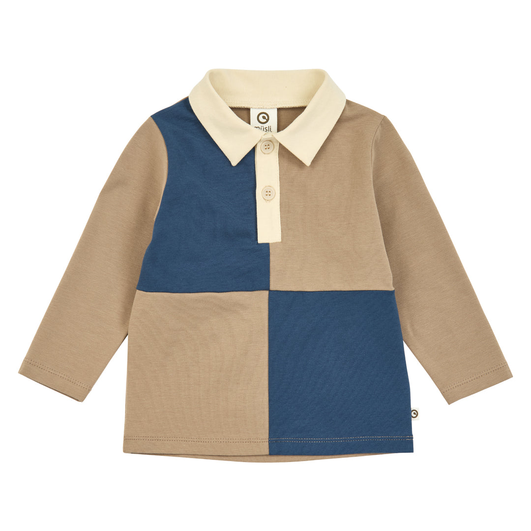müsli COZY ME polo color block Langærmet bluse Walnut 017080802