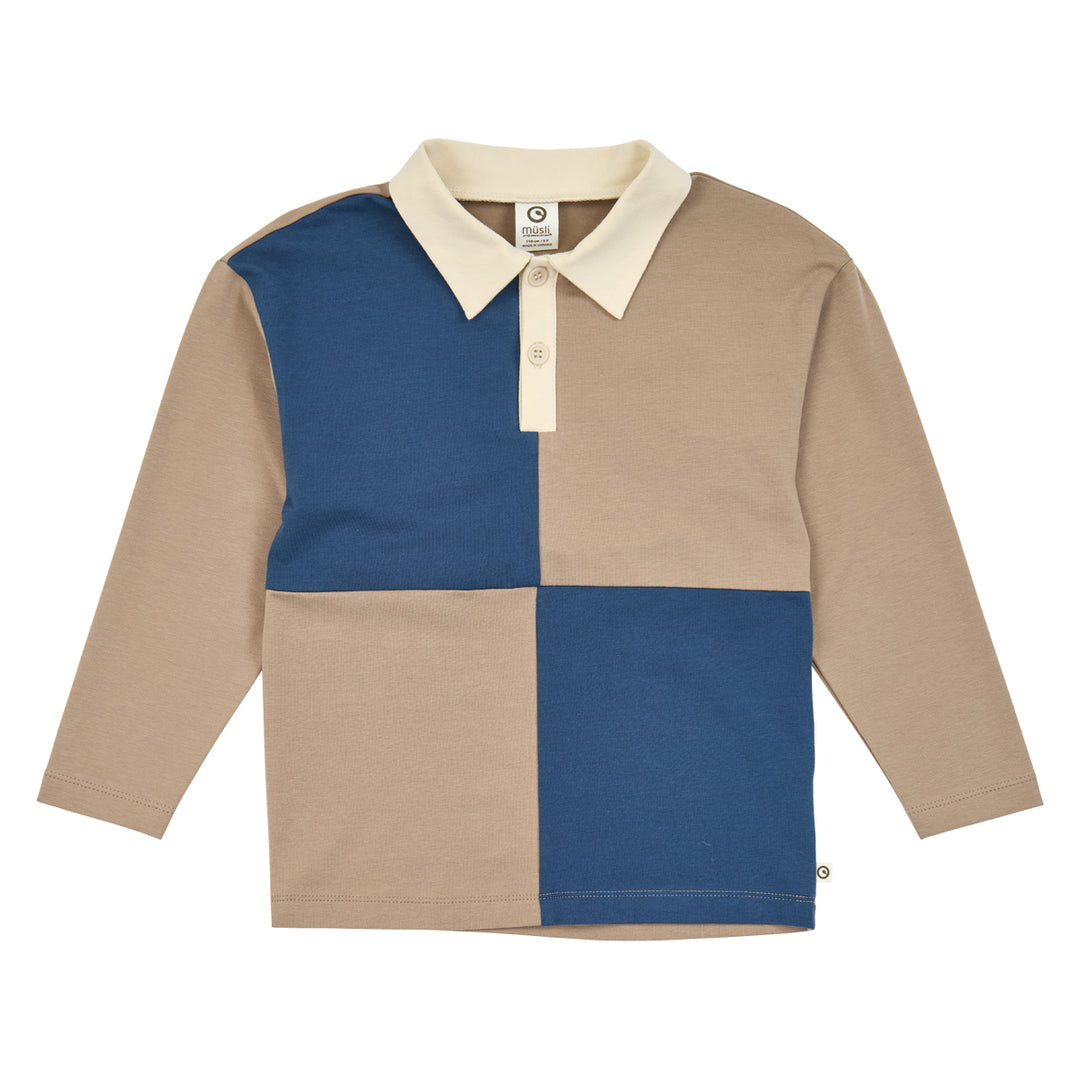 müsli COZY ME polo color block bluse Langærmet bluse Walnut 017080802