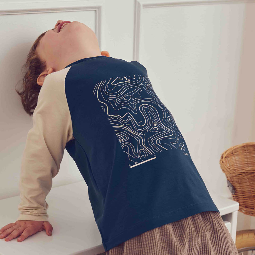 müsli COZY ME raglan bluse med print Langærmet bluse Navy 019403101