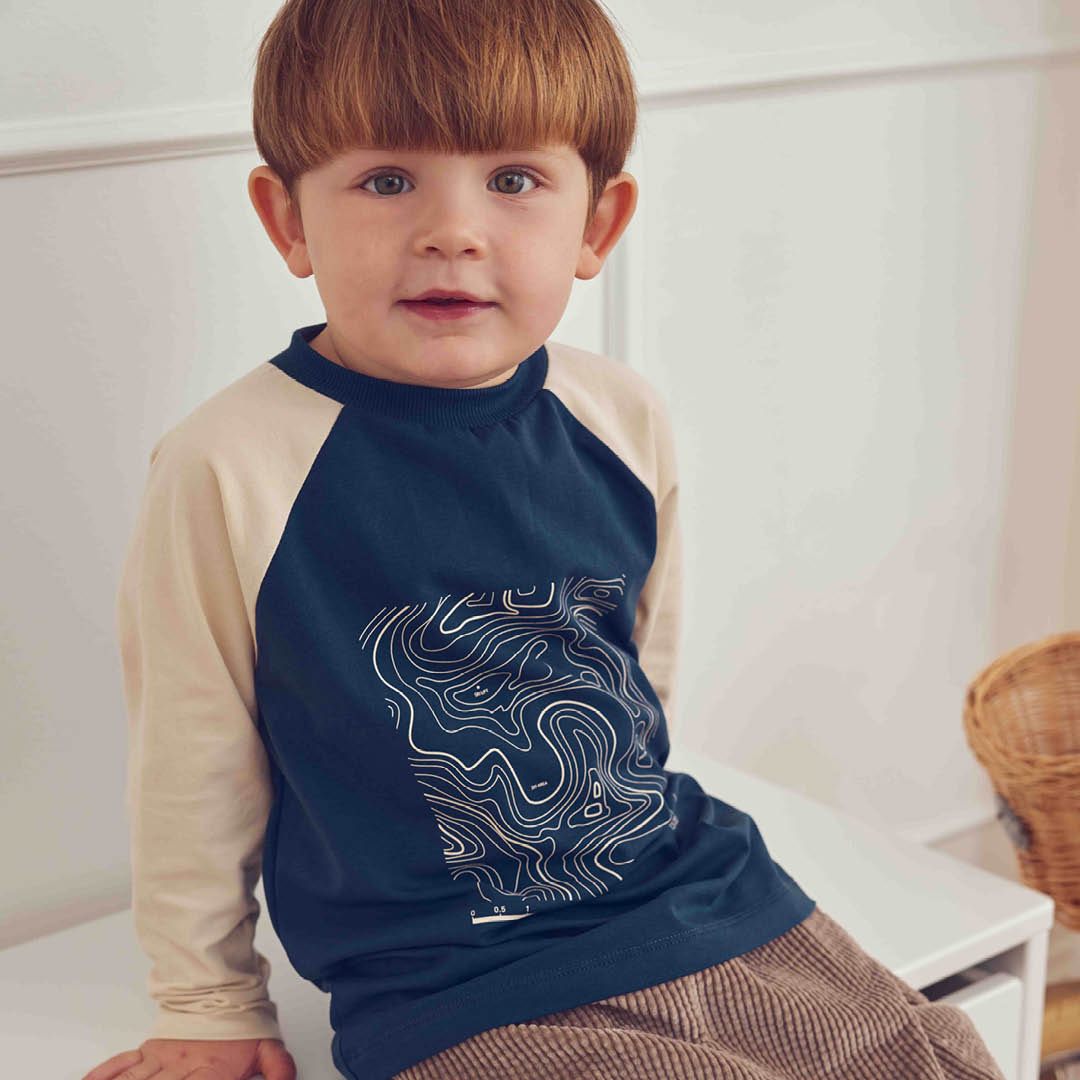 müsli COZY ME raglan bluse med print Langærmet bluse Navy 019403101