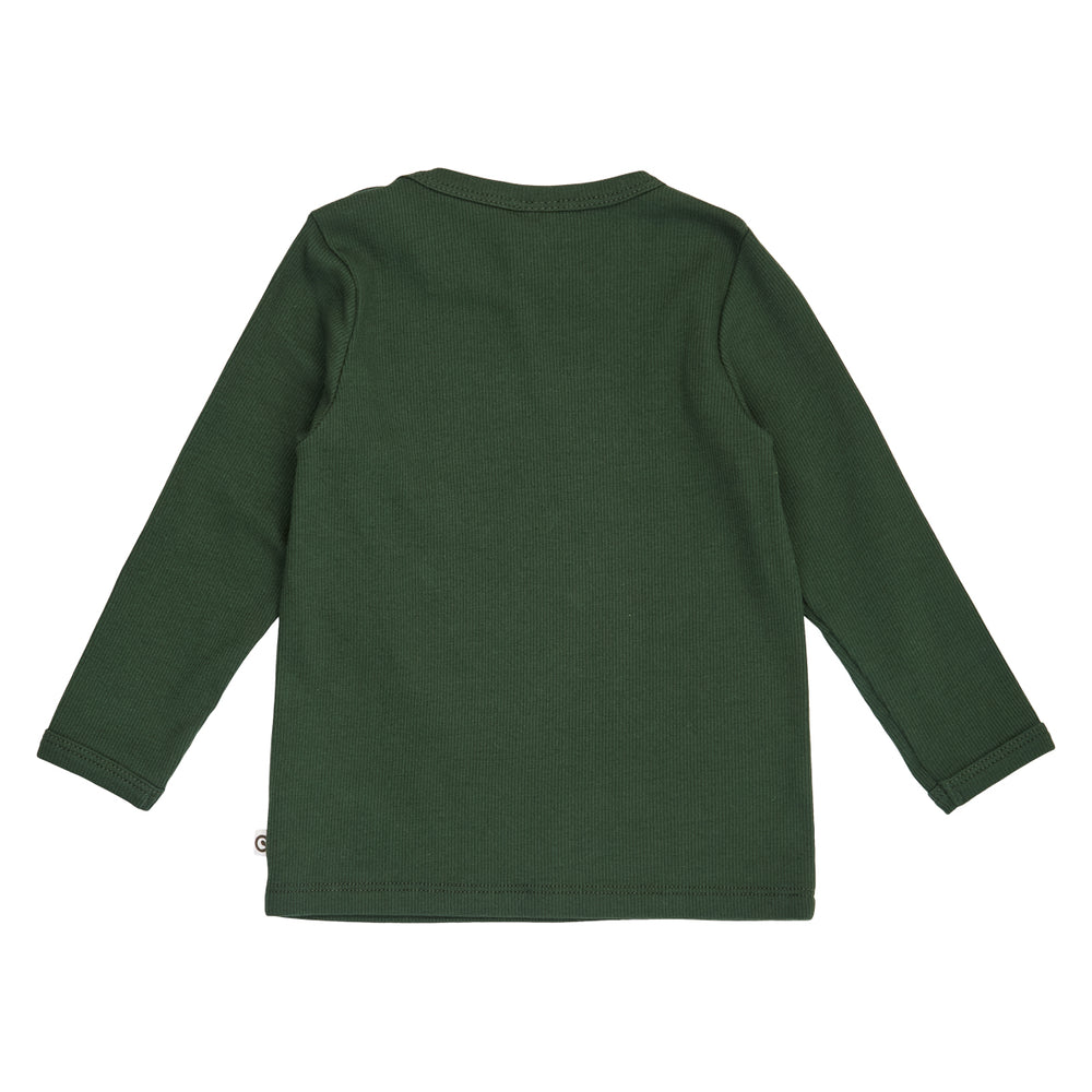 müsli COZY ME rib bluse Langærmet bluse Forest green 019591801