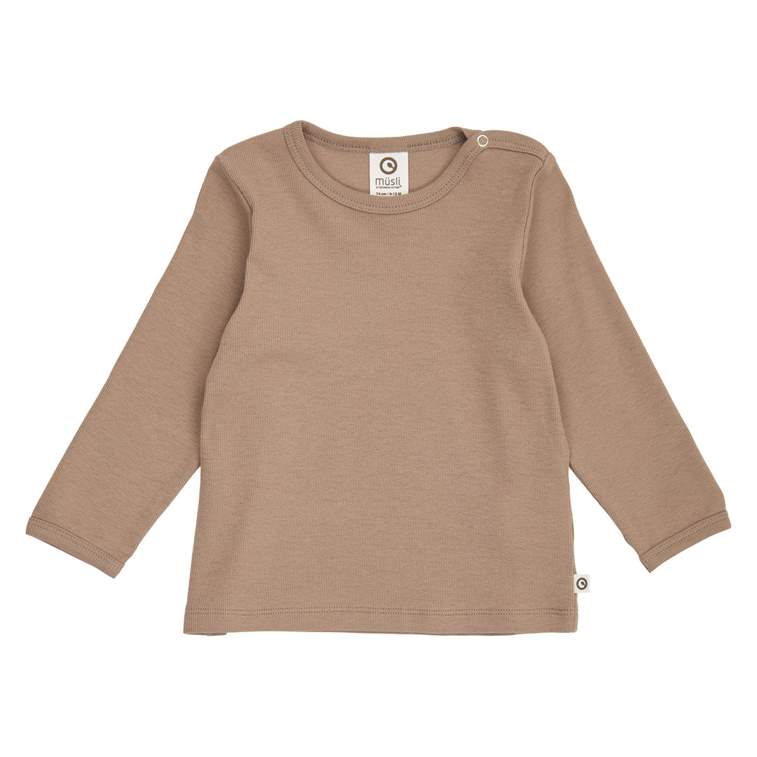 müsli COZY ME rib bluse Langærmet bluse Walnut 017080802