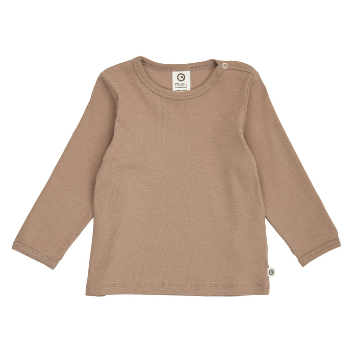 müsli COZY ME rib bluse Langærmet bluse Walnut 017080802