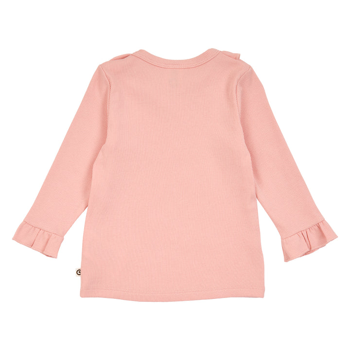 müsli COZY ME rib bluse med flæser Langærmet bluse Blush 014150801