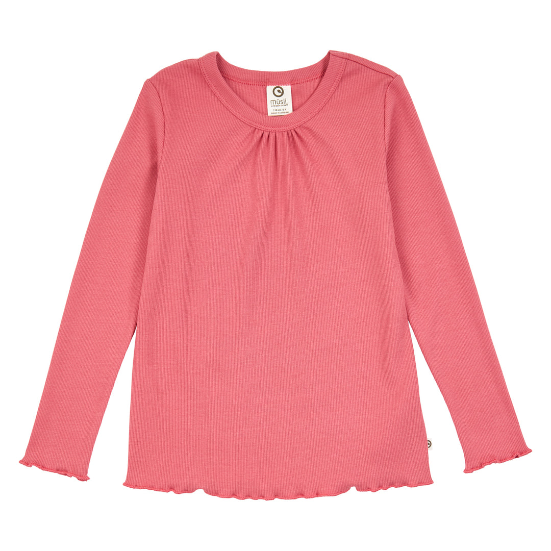müsli COZY ME rib deco bluse Langærmet bluse Baroque Rose 018163400