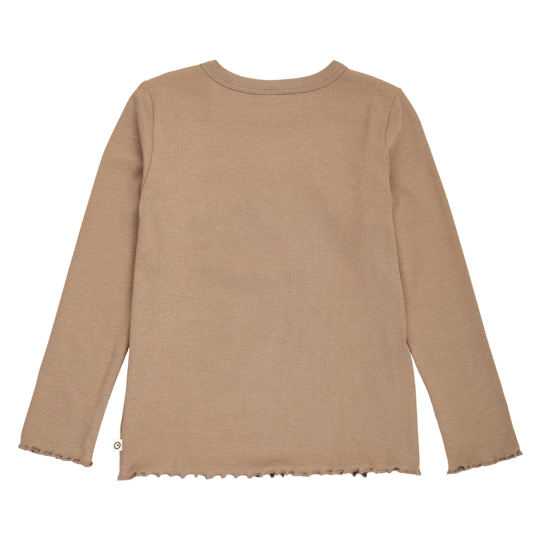 müsli COZY ME rib deco bluse Langærmet bluse Walnut 017080802