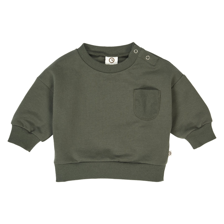 müsli COZY ME sweattrøje med lomme Langærmet bluse Deep green 019040401
