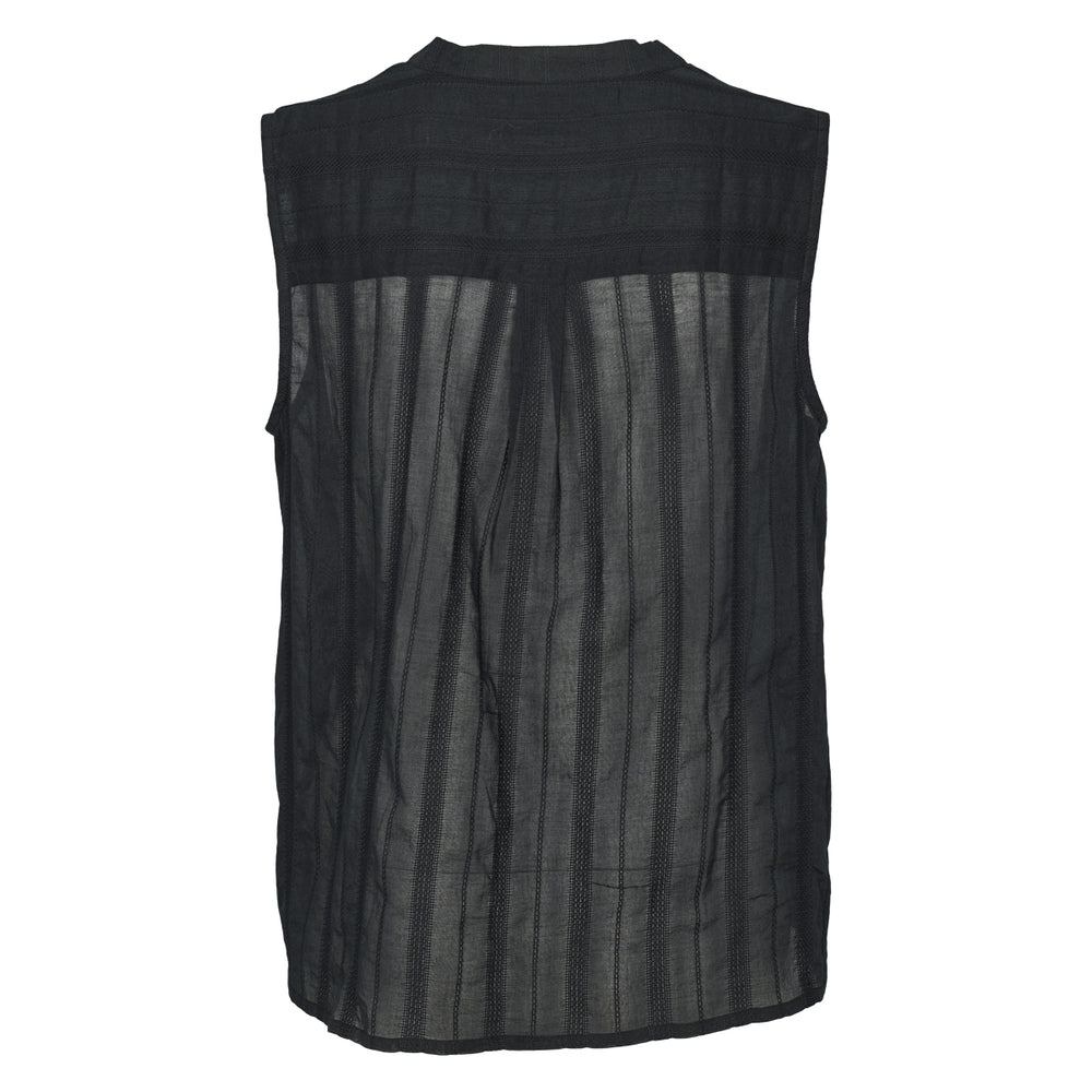 Conservandum DOBBY ærmeløs skjortebluse T-shirt Black 019400706