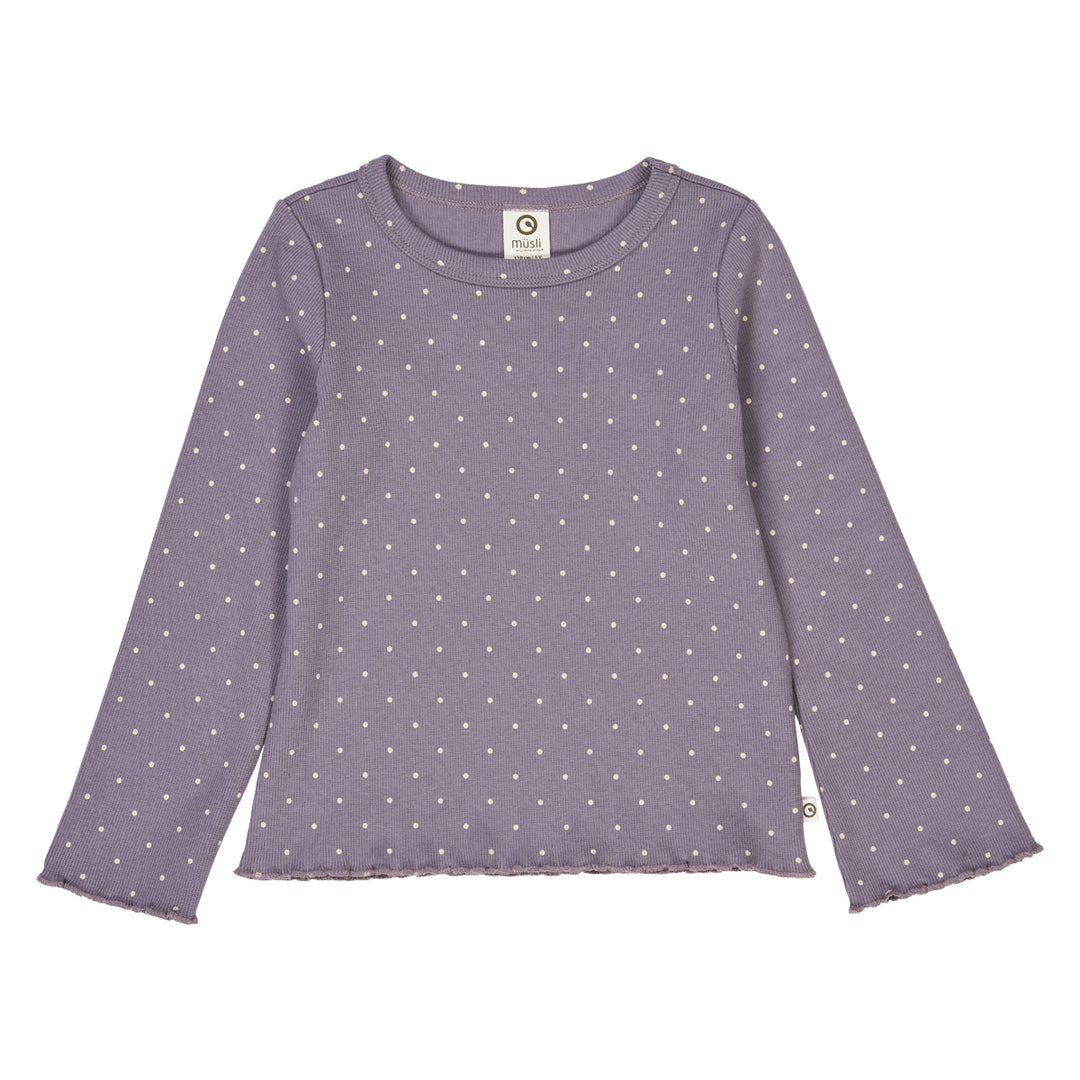 müsli DOT rib bluse Langærmet bluse Lilac fog/ Oak 690000259