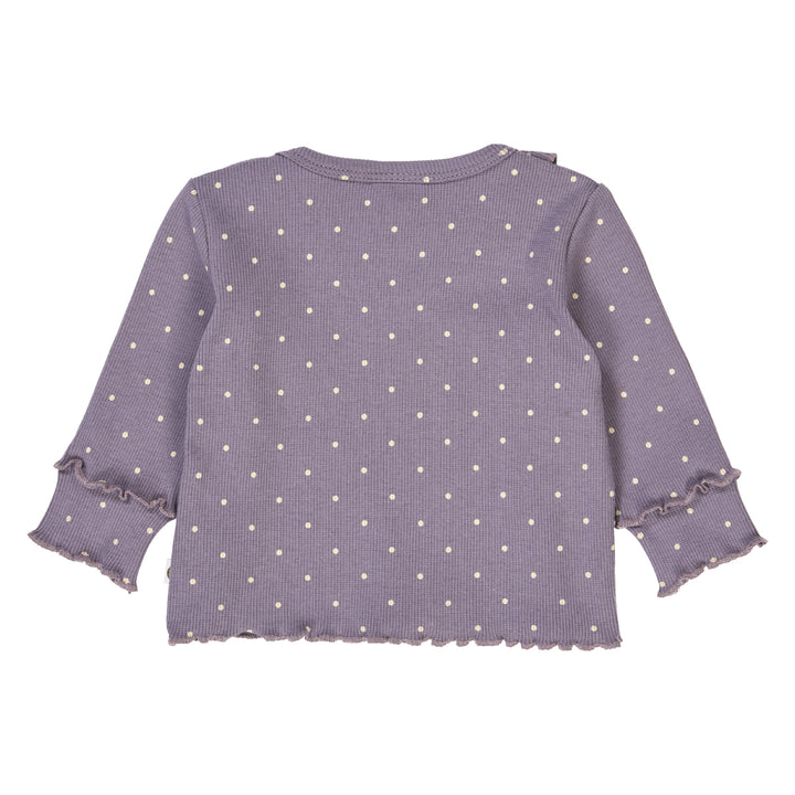 müsli DOT rib bluse med flæsekrave Langærmet bluse Lilac fog/ Oak 690000259