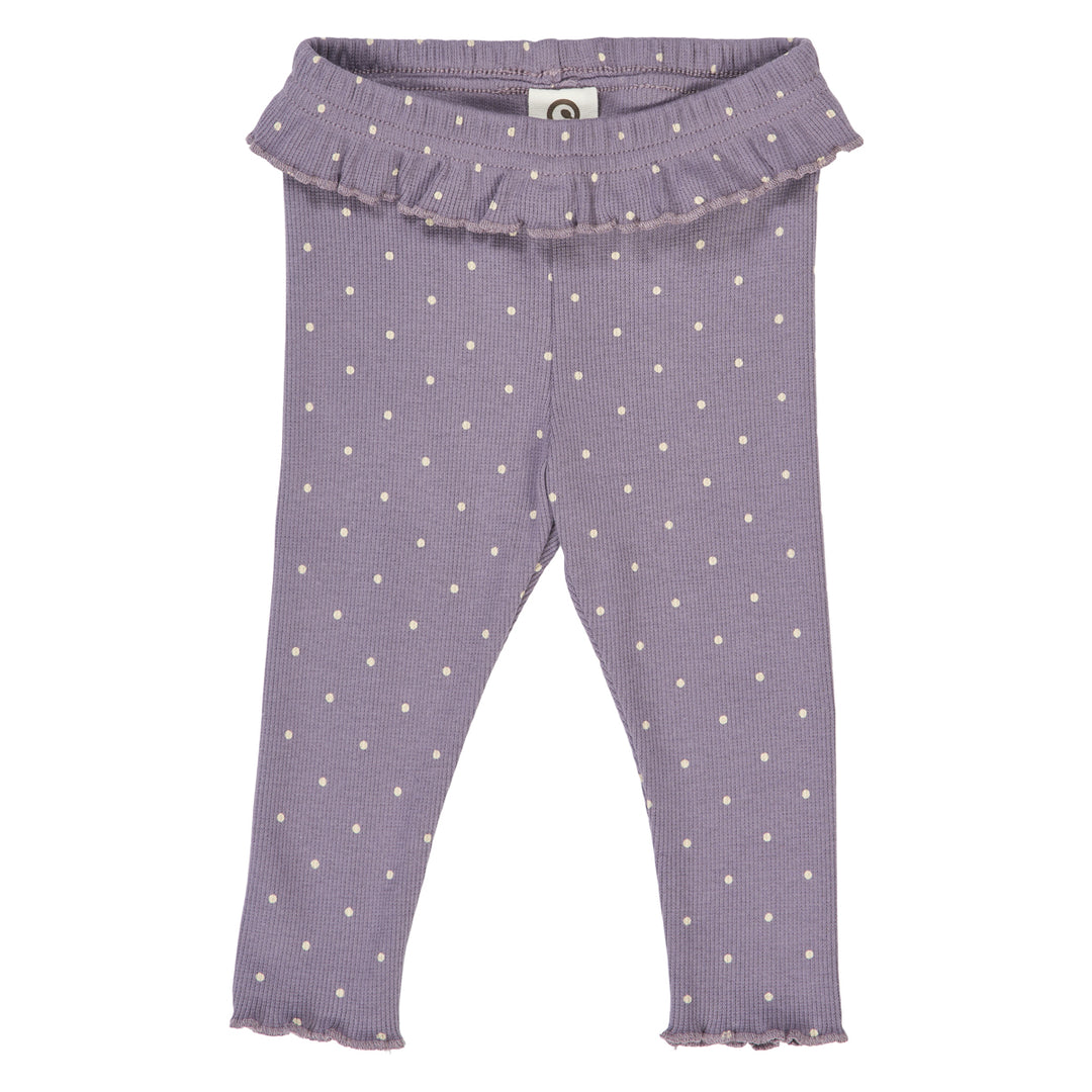 müsli DOT rib leggings med flæser Bukser Lilac fog/ Oak 690000259