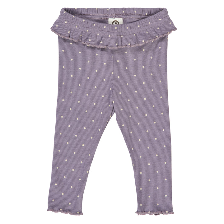 müsli DOT rib leggings med flæser Bukser Lilac fog/ Oak 690000259