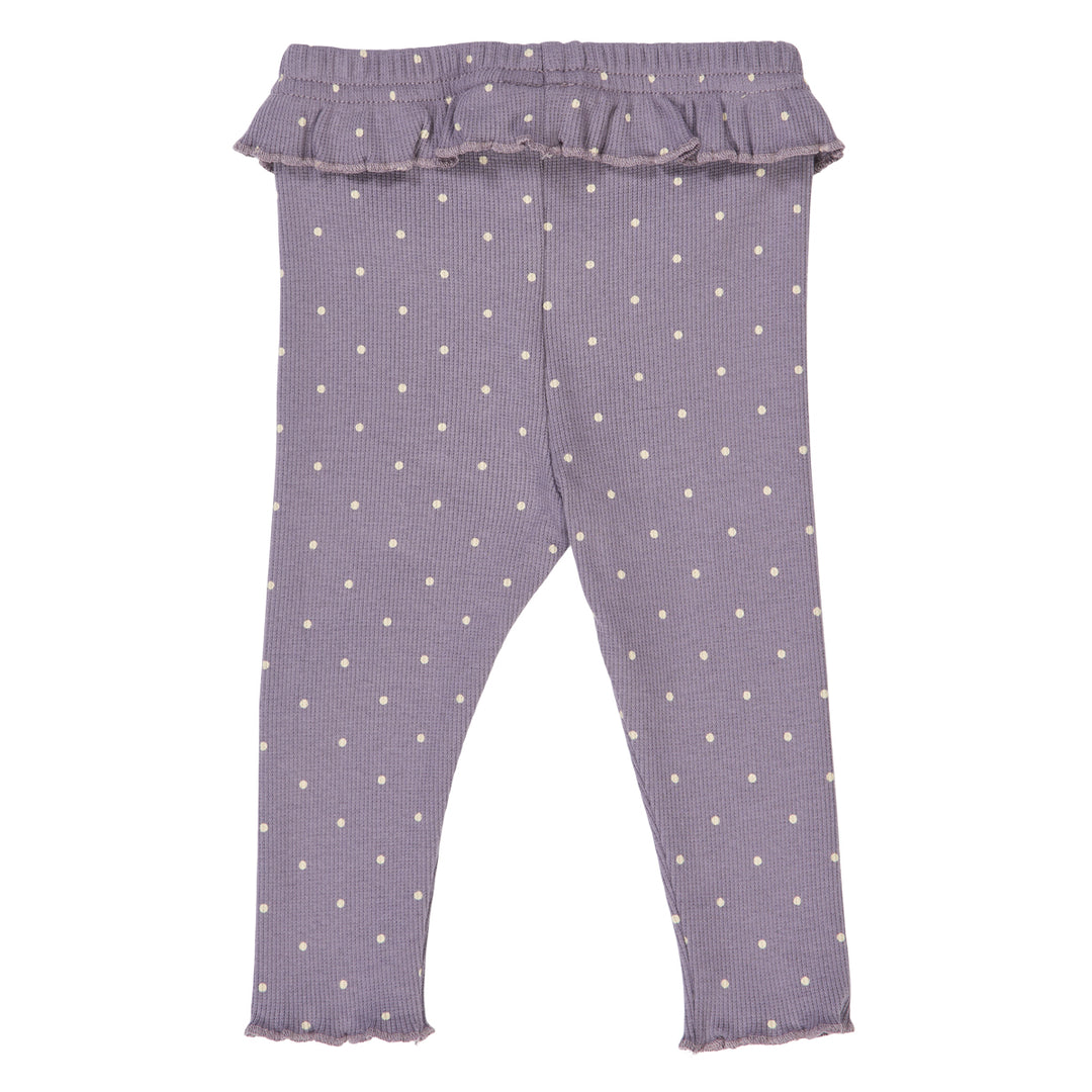 müsli DOT rib leggings med flæser Bukser Lilac fog/ Oak 690000259