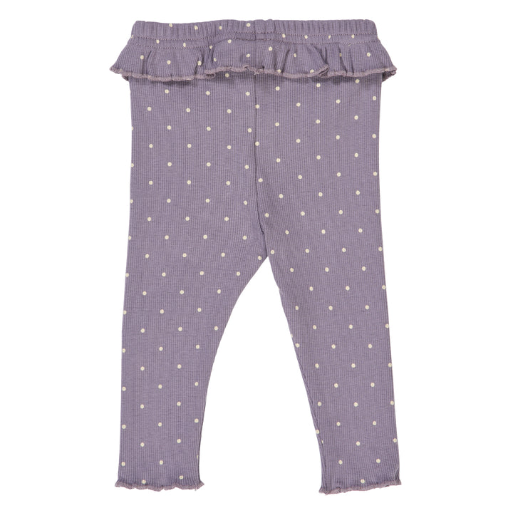 müsli DOT rib leggings med flæser Bukser Lilac fog/ Oak 690000259