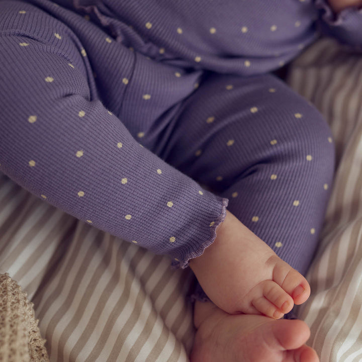 müsli DOT rib leggings med flæser Bukser Lilac fog/ Oak 690000259