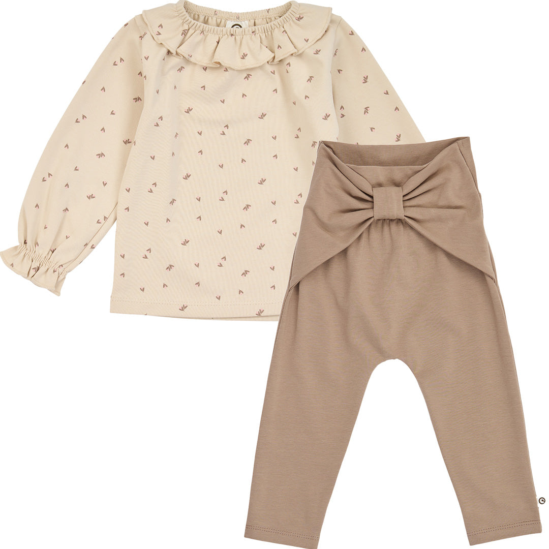 müsli FLEUR bluse & bukse sæt Langærmet bluse Oak/ Walnut/ Blush 690000334
