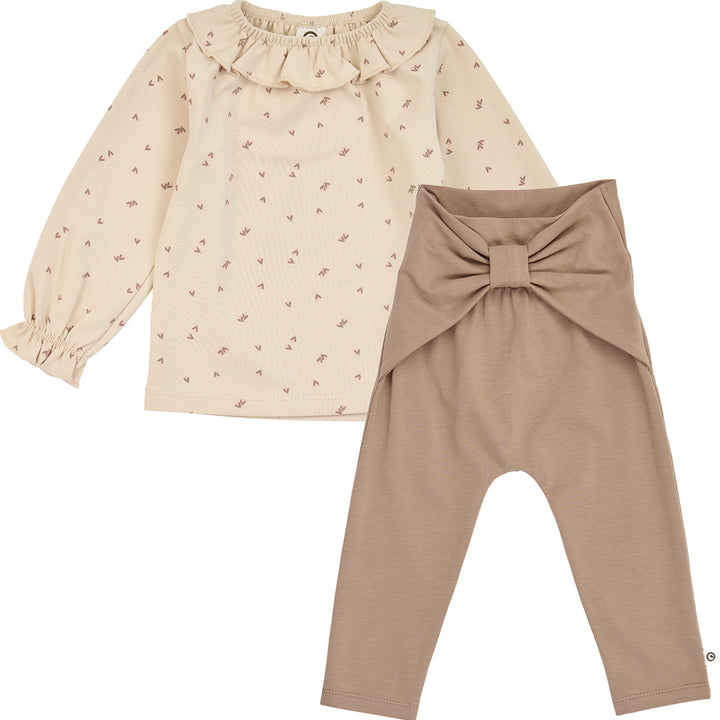 müsli FLEUR bluse & bukse sæt Langærmet bluse Oak/ Walnut/ Blush 690000334