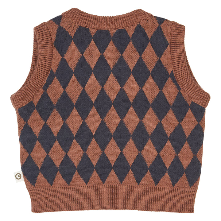 müsli HARLEQUIN KNIT strikvest Langærmet bluse Root 019122804