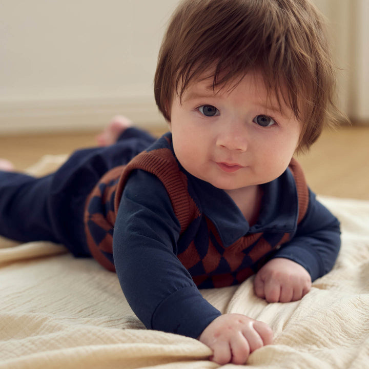 müsli HARLEQUIN KNIT strikvest Langærmet bluse Root 019122804