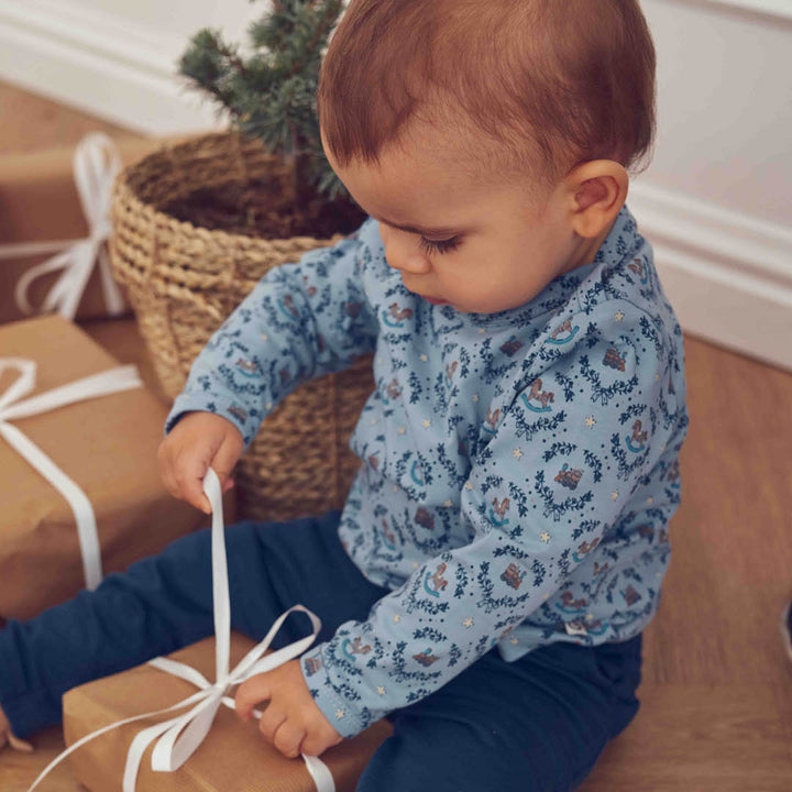 müsli HERITAGE train bluse & bukse sæt Langærmet bluse Soft blue/ Navy/ Oak 690000342