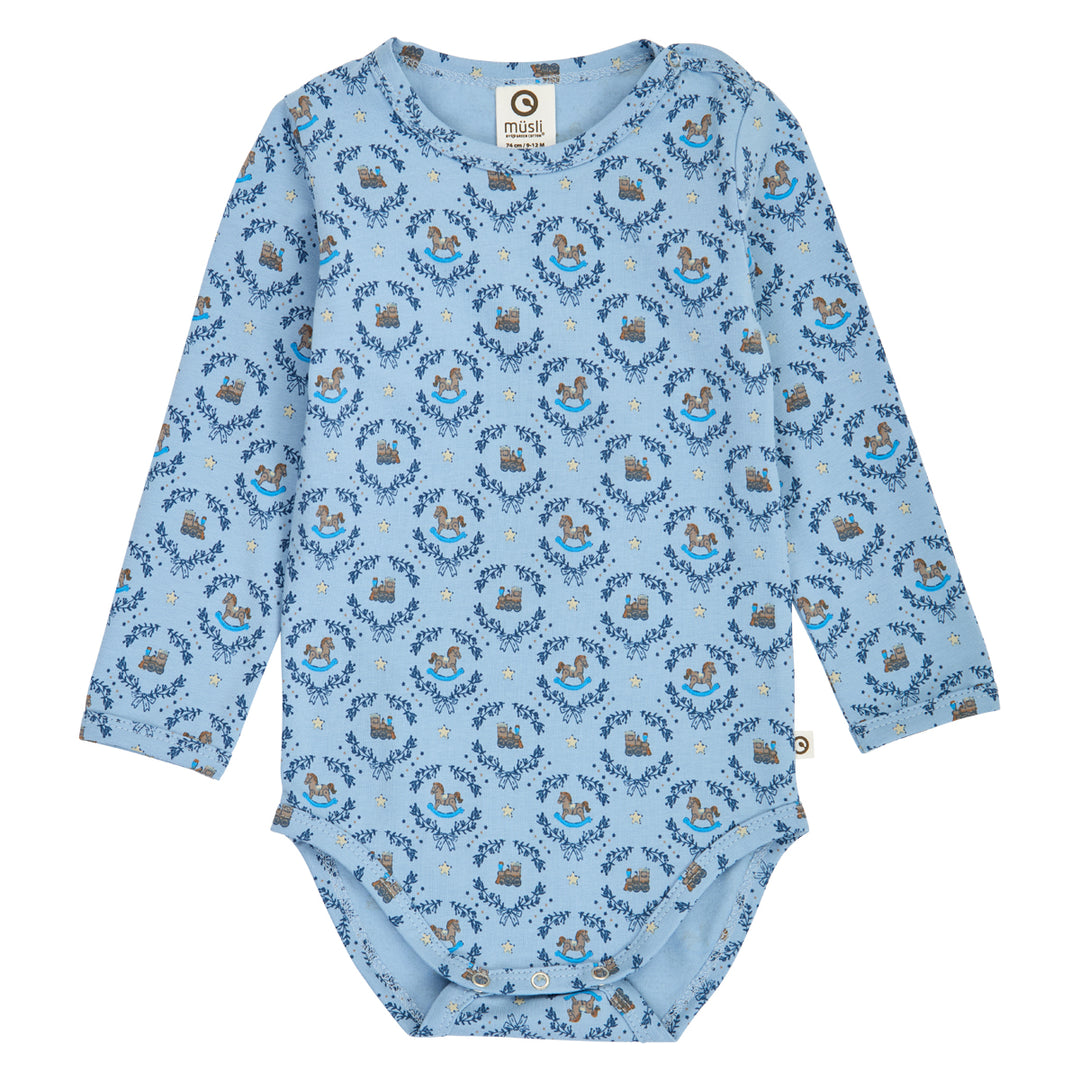 müsli HERITAGE train langærmet body Bodystockings Soft blue/ Navy/ Oak 690000342