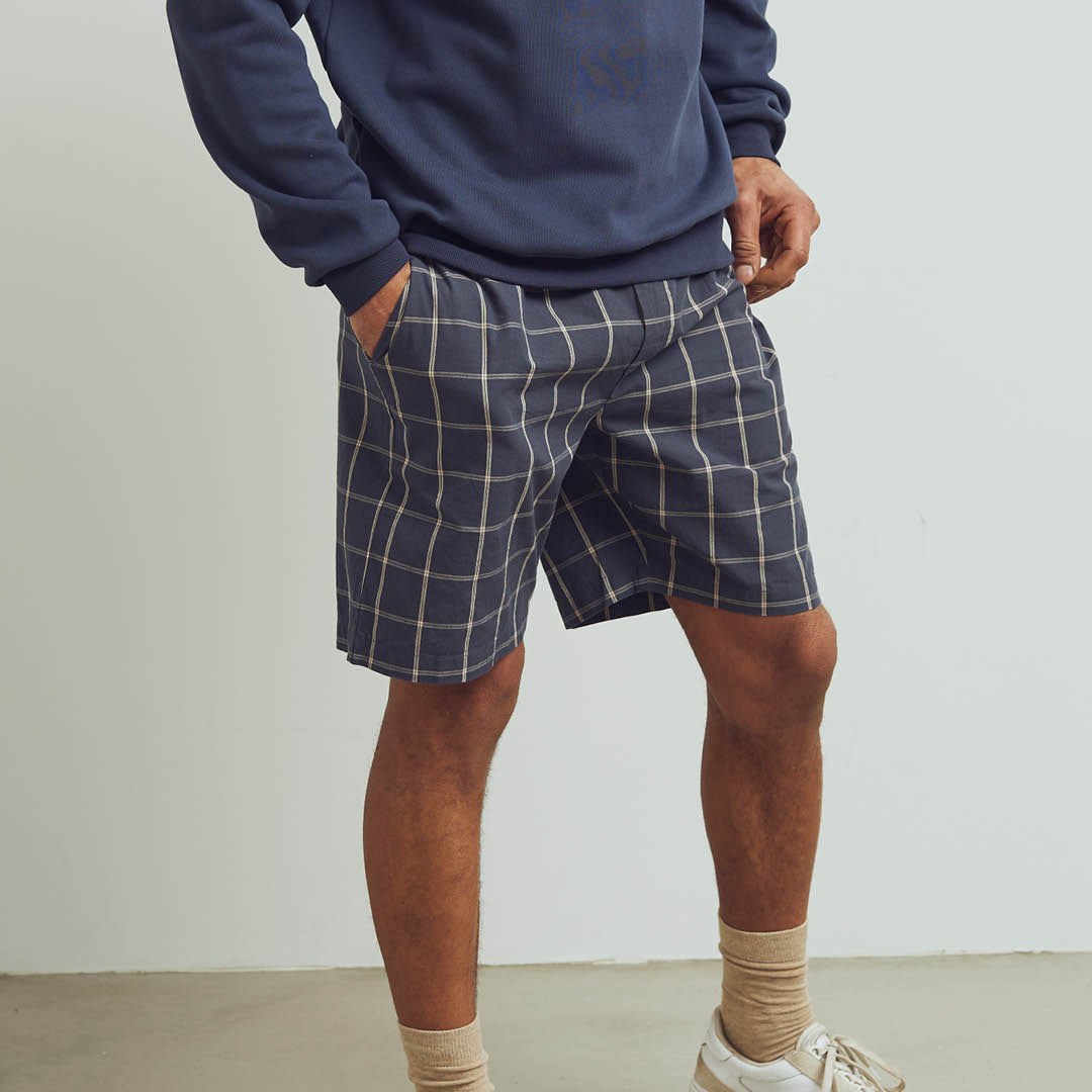 Conservandum HERRE CHECK shorts med lommer Bukser Night blue/ Cashmere 690000208