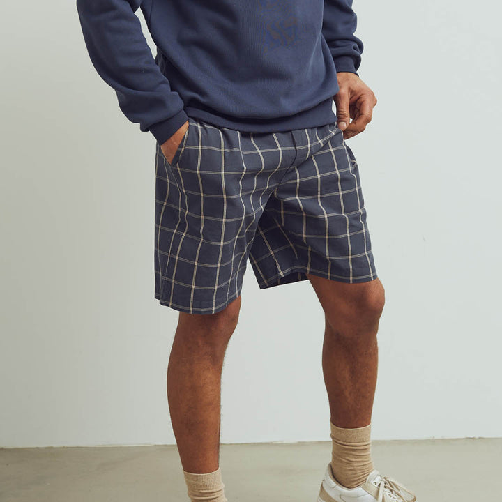 Conservandum HERRE CHECK shorts med lommer Bukser Night blue/ Cashmere 690000208