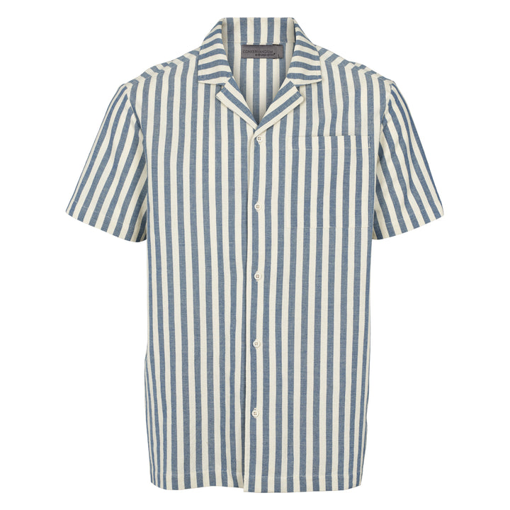 Conservandum HERRE STRIPE WOVEN skjorte T-shirt Blue / White 690000274