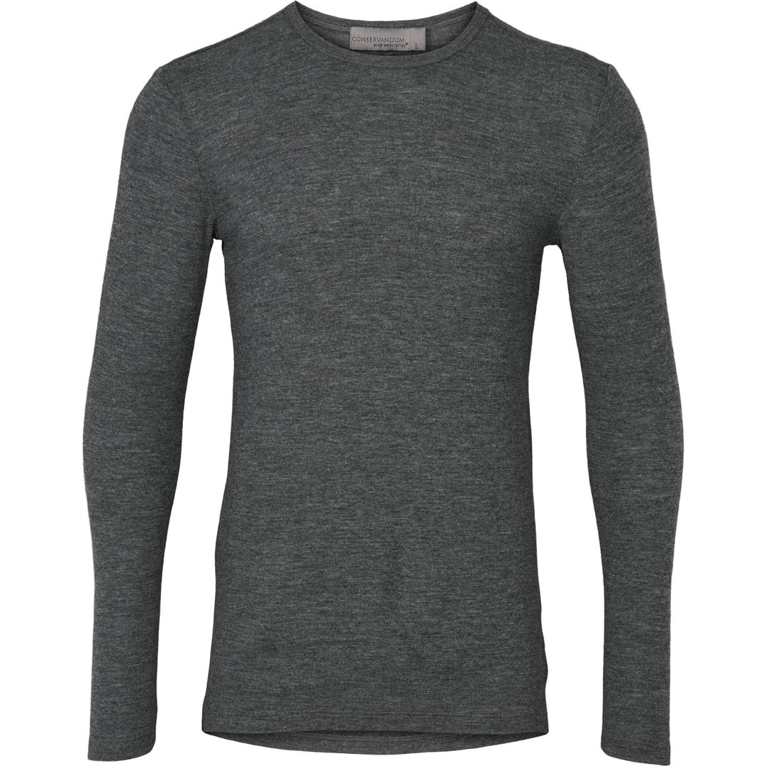 Conservandum HERRE WOOL bluse i merinould Langærmet bluse Dark grey melange 792000700
