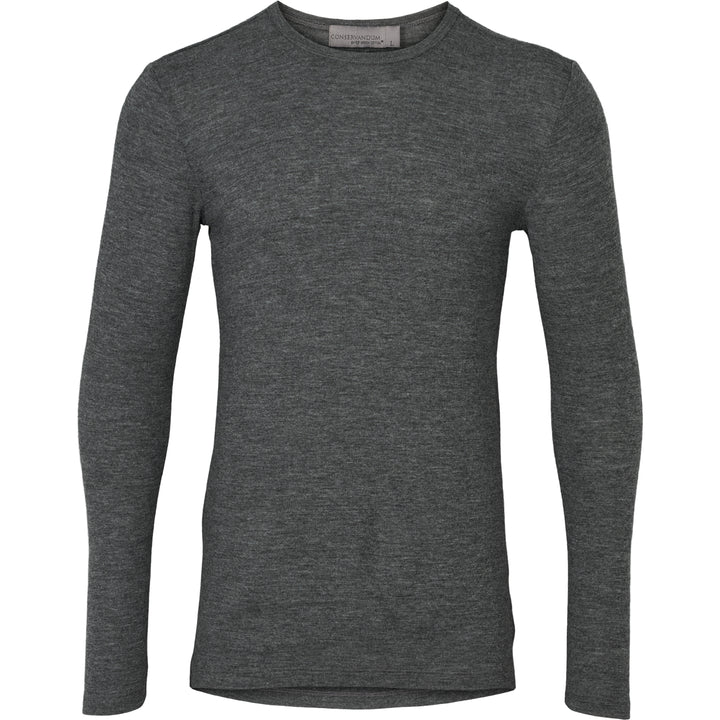 Conservandum HERRE WOOL bluse i merinould Langærmet bluse Dark grey melange 792000700