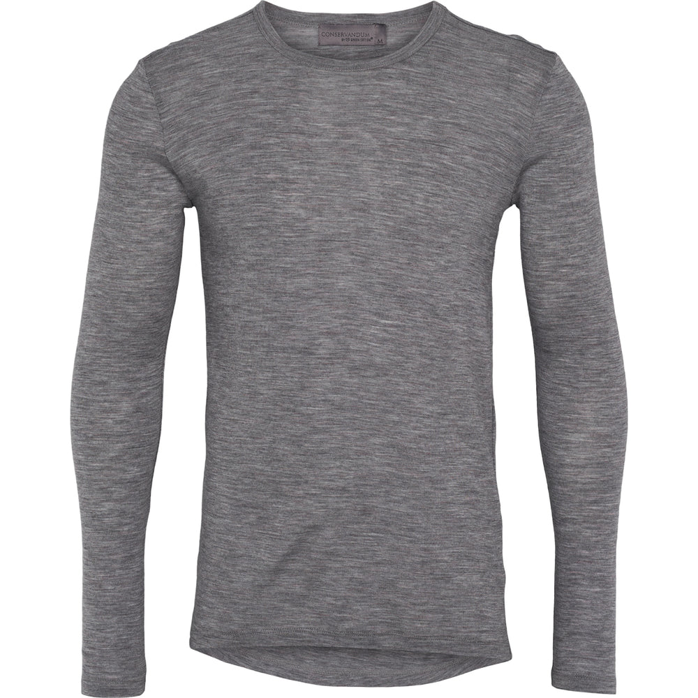 Conservandum HERRE WOOL bluse i merinould Langærmet bluse Pale grey melange 791080900