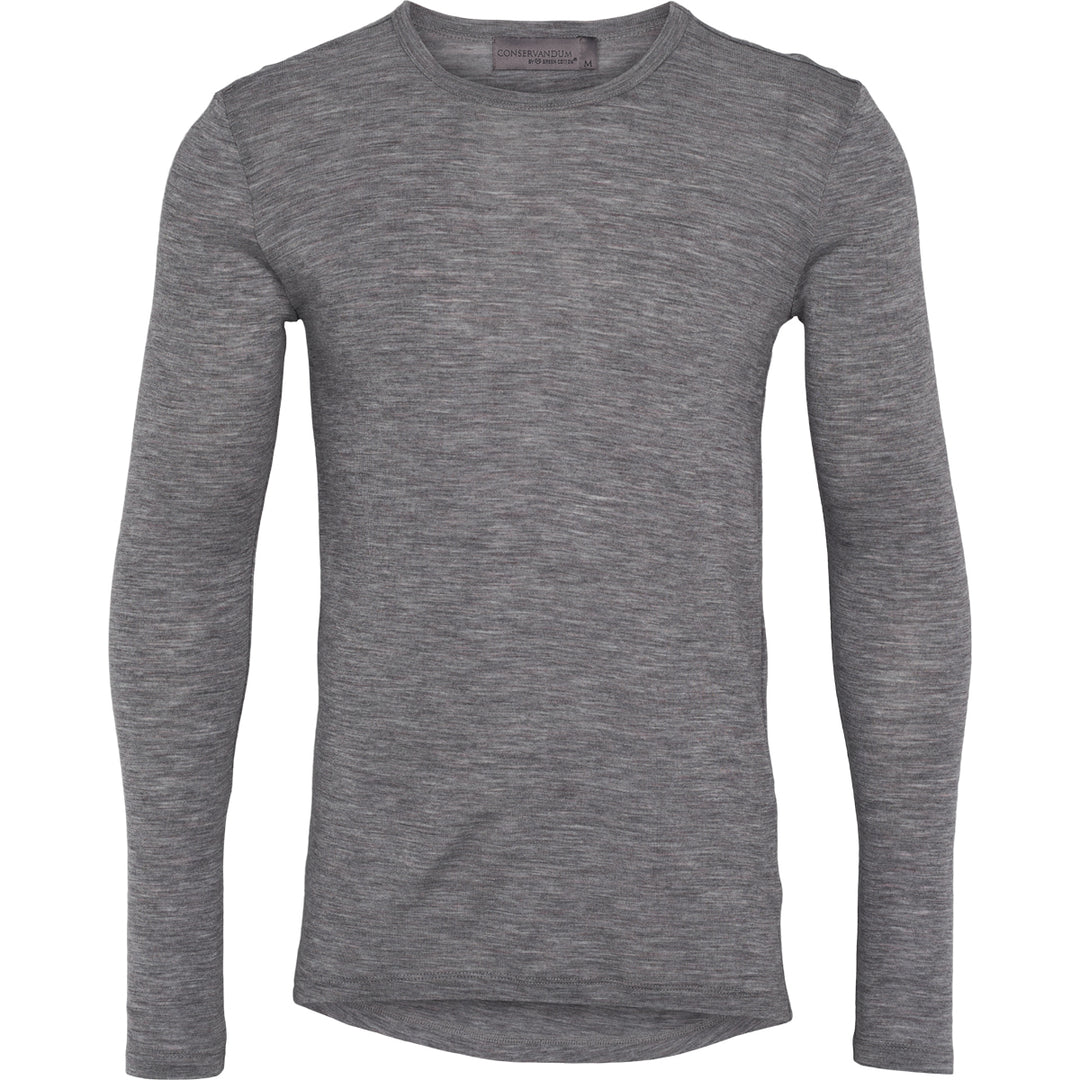 Conservandum HERRE WOOL bluse i merinould Langærmet bluse Pale grey melange 791080900