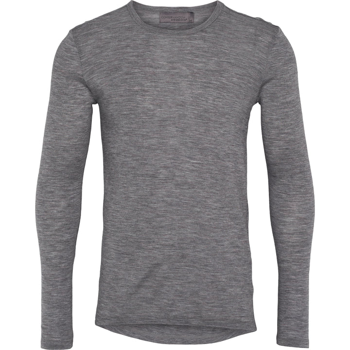 Conservandum HERRE WOOL bluse i merinould Langærmet bluse Pale grey melange 791080900