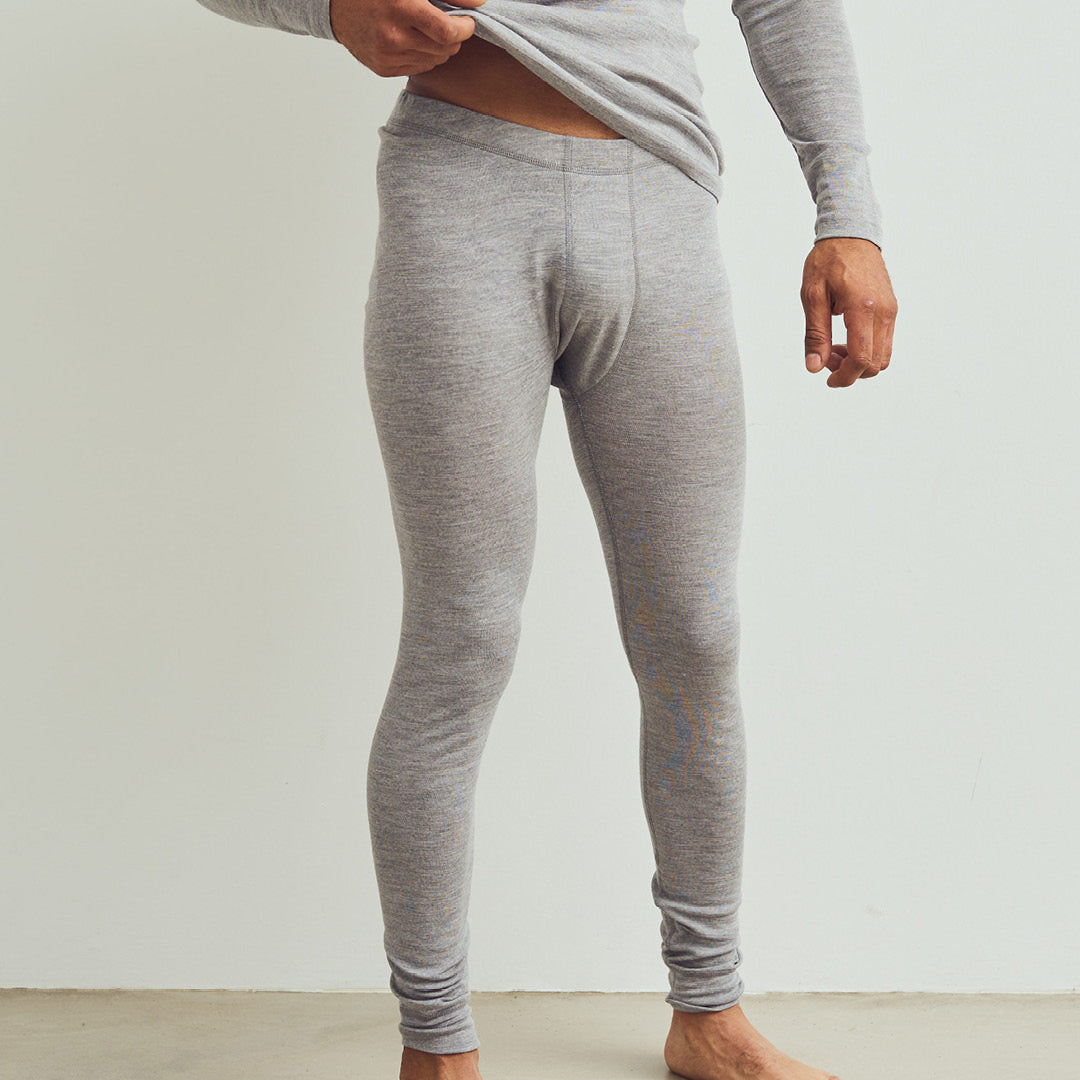 Conservandum HERRE WOOL lange underbukser Bukser Pale grey melange 791080900