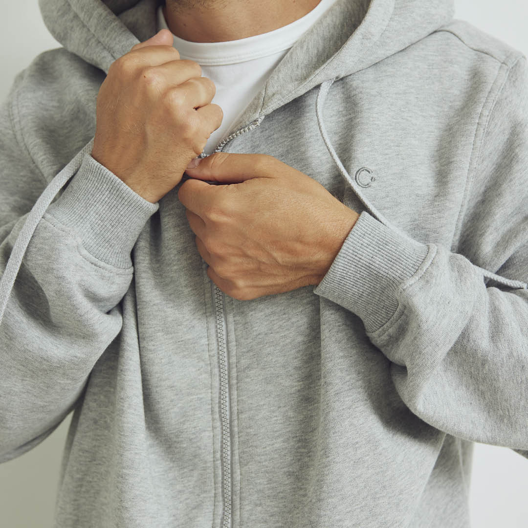 Conservandum HERRE sweat trøje med lynlås Sweatshirt Pale greymarl 207670000