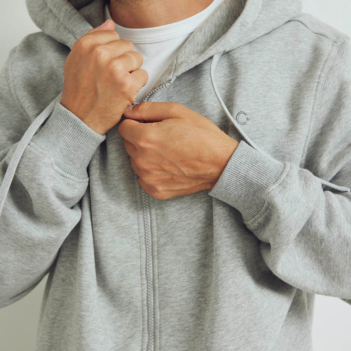 Conservandum HERRE sweat trøje med lynlås Sweatshirt Pale greymarl 207670000