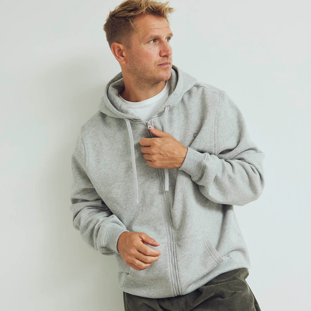 Conservandum HERRE sweat trøje med lynlås Sweatshirt Pale greymarl 207670000