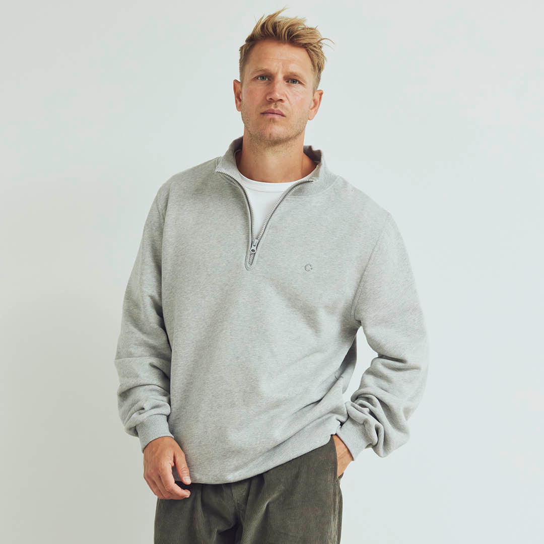 Conservandum HERRE sweat trøje med lynlås Sweatshirt Pale greymarl 207670000