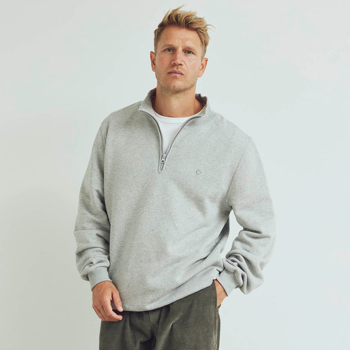 Conservandum HERRE sweat trøje med lynlås Sweatshirt Pale greymarl 207670000