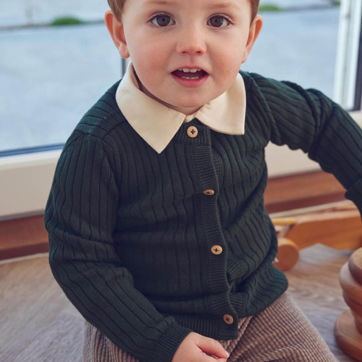 müsli HIKING strikket cardigan Langærmet bluse Forest green 019591801