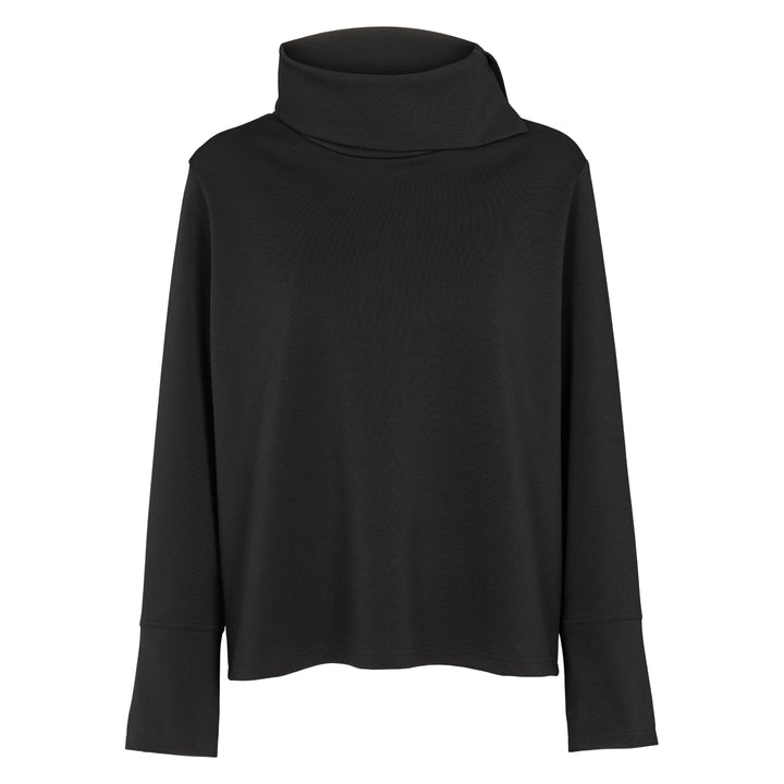 Conservandum INTERLOCK bluse med stor krave T-shirt Black 019400706