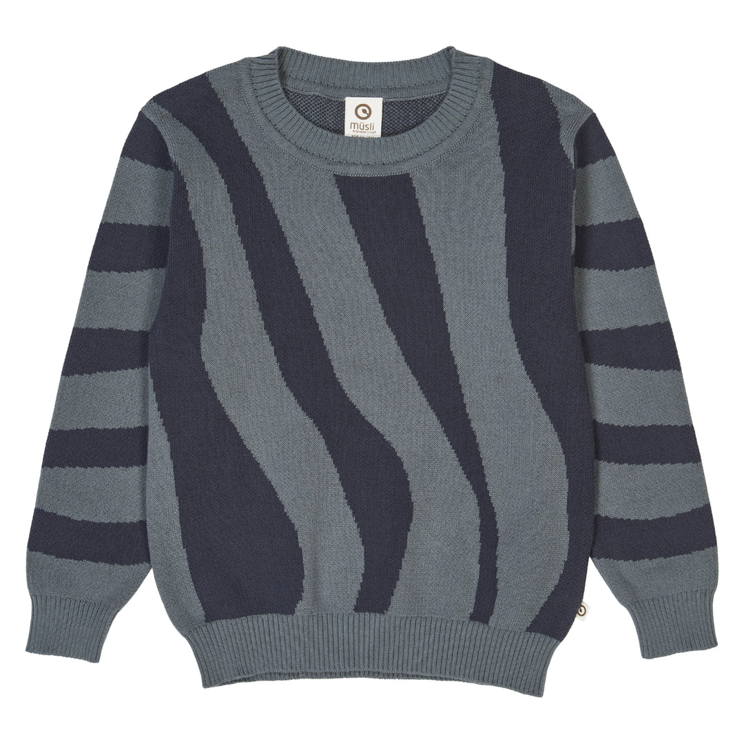 müsli JACQUARD KNIT striktrøje Langærmet bluse Stormy blue 018421402