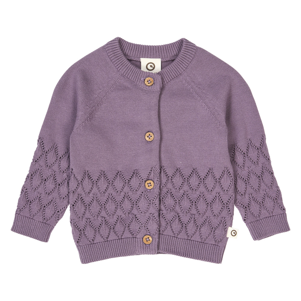 müsli KNIT LEAF strikket cardigan Langærmet bluse Lilac fog 018371202