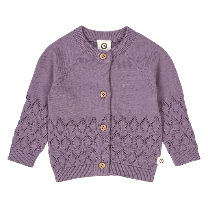 müsli KNIT LEAF strikket cardigan Langærmet bluse Lilac fog 018371202