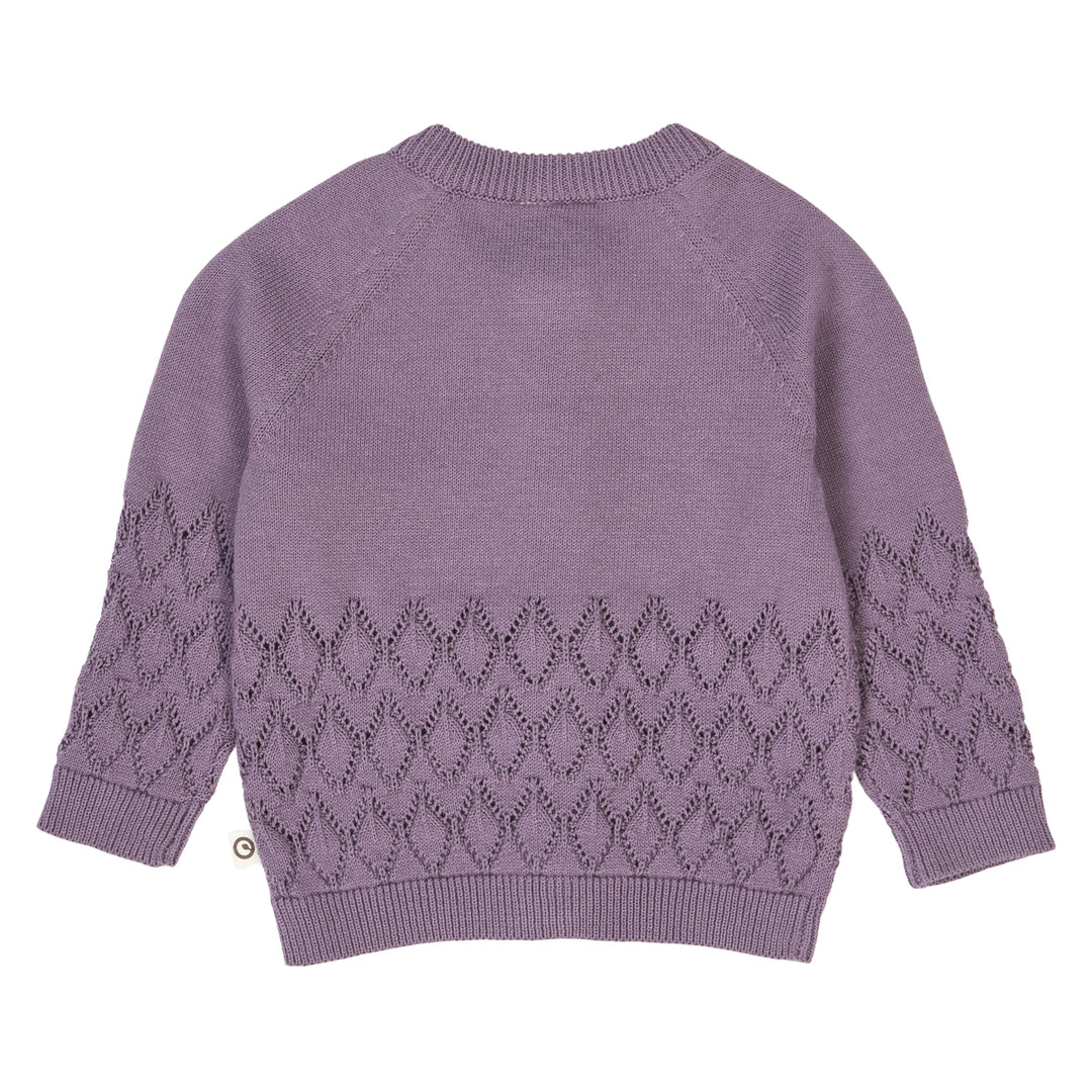 müsli KNIT LEAF strikket cardigan Langærmet bluse Lilac fog 018371202