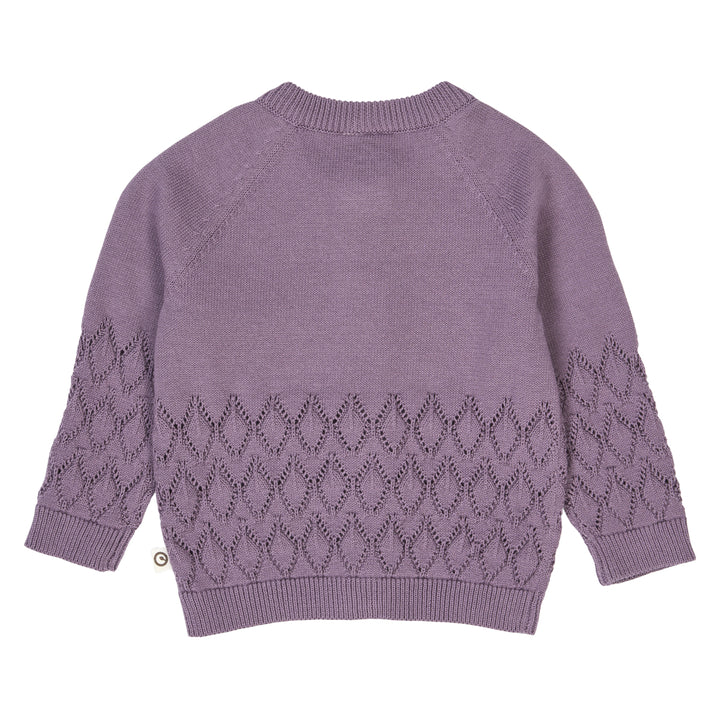 müsli KNIT LEAF strikket cardigan Langærmet bluse Lilac fog 018371202