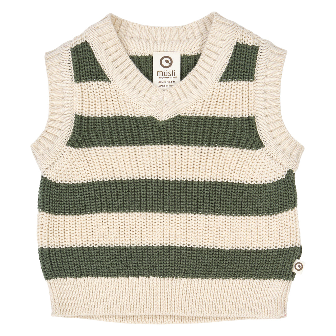 müsli KNIT STRIPE strikket vest Langærmet bluse Oak 013040001